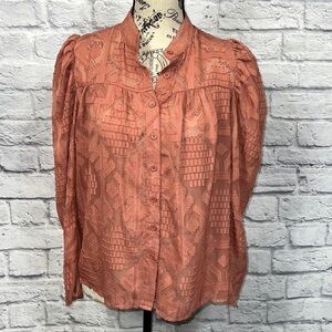 MECCA TEXTURED BUTTON DOWN TOP by VICCI | size XS